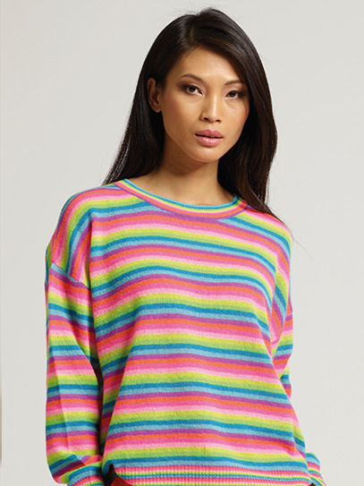 Sweater „Anne  neon-stripes all over“