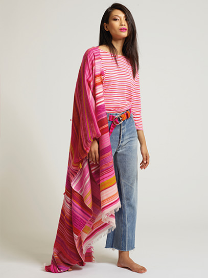 Sweater „Nunu neon-stripes“, Plaid „Gipsy Pink“