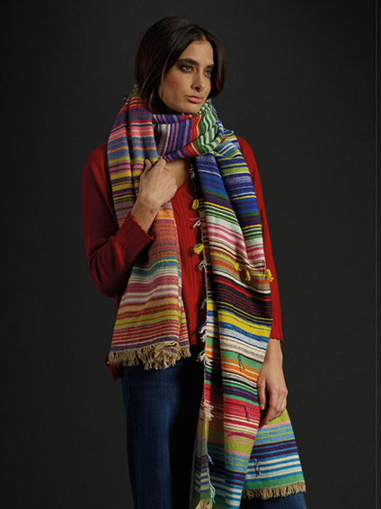 Sweater „Brigitte“; Plaid „Gipsy“ multicolor