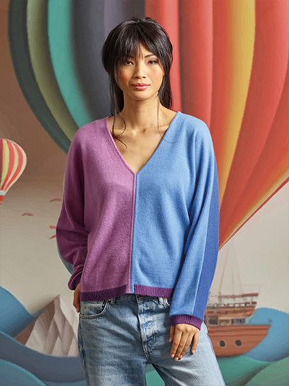 Sweater „Phoebe“ purple/blue