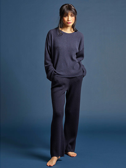 Sweater „Brigitte“ Rib; Trousers „Agatha“ Rib full length 