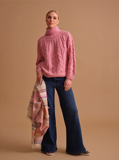 Sweater „Ella“ Handknit; Plaid „Gipsy“ Rose 