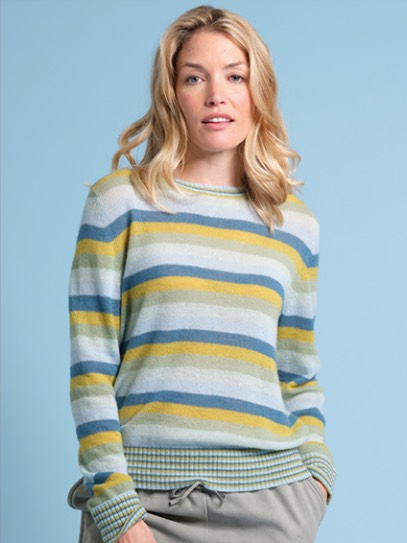 Sweater „Kiss“ Stripes  aqua version