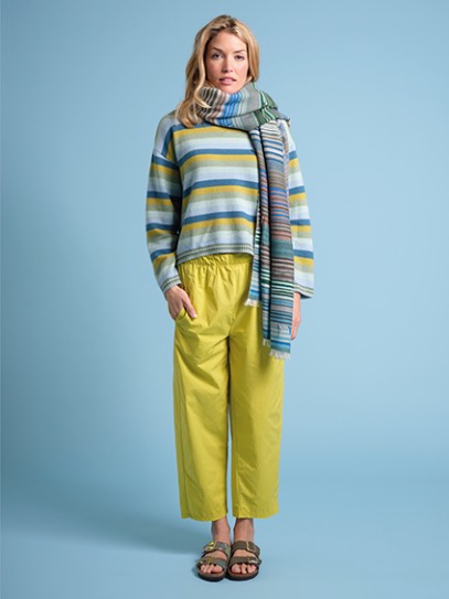 Sweater „Brigitte“ Stripes  aqua version; Plaid „Gispy“ Aqua 