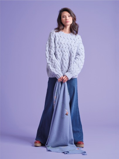 Sweater &bdquo;Lotta&ldquo; handknit; Plaid &bdquo;Holiday&ldquo; Italy 