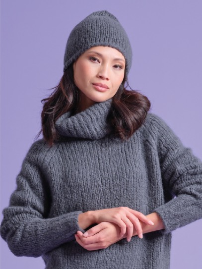 Sweater &bdquo;Emilia&ldquo; high roll neck; Hat &bdquo;Emilia&ldquo;